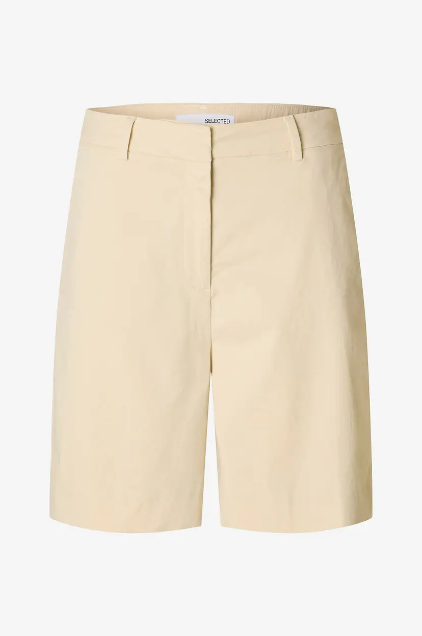 Selected Women Shorts slfVienna HW Wide Shorts - Beige