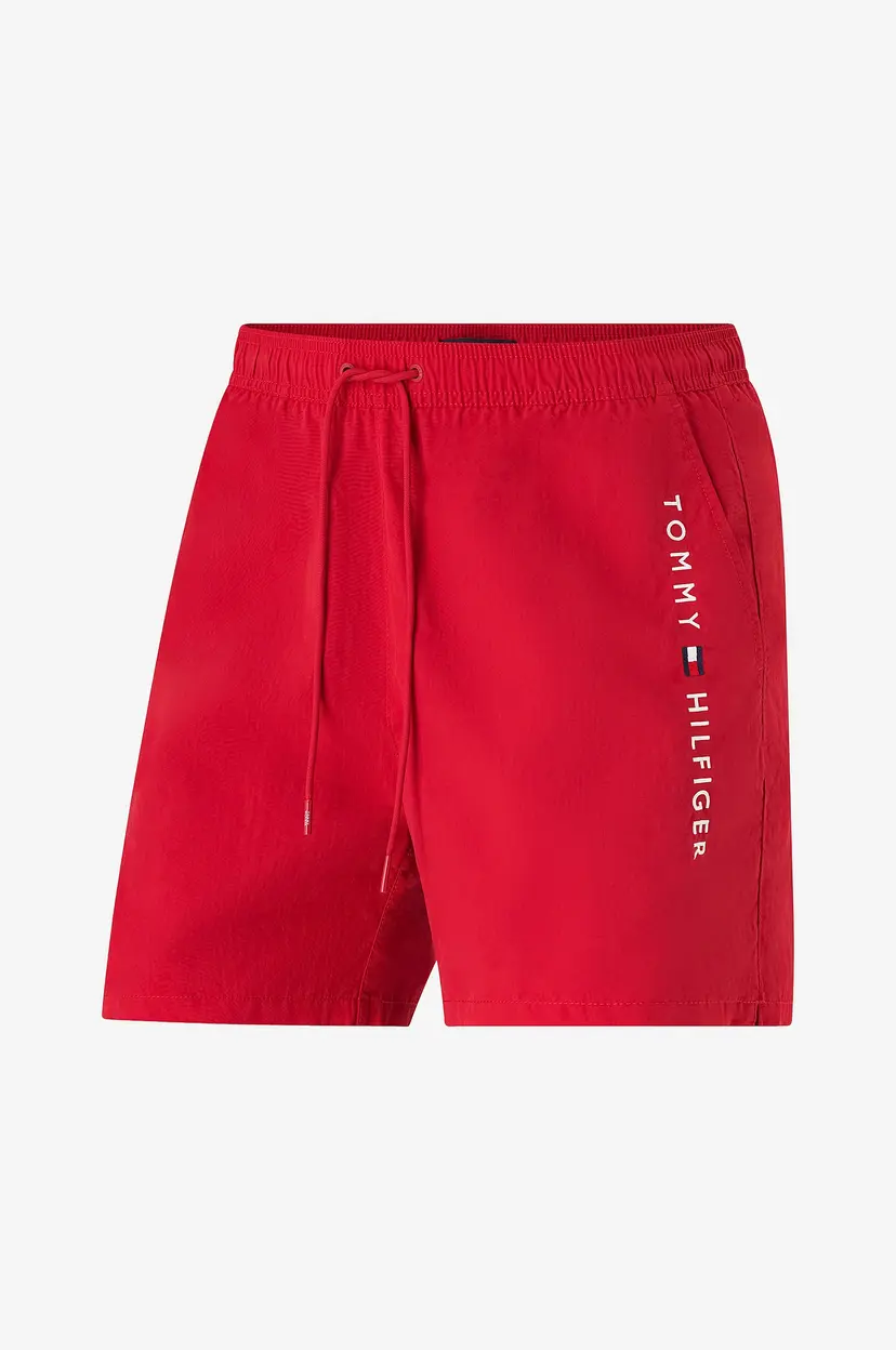 Tommy Hilfiger Badeshorts Medium Drawstring Zip Pocket - Rød