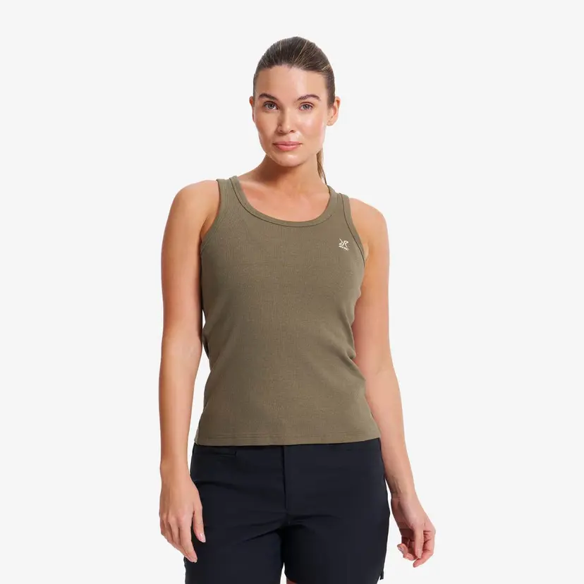 RevolutionRace Birch Ribbed Tank Top Dame Kalamata