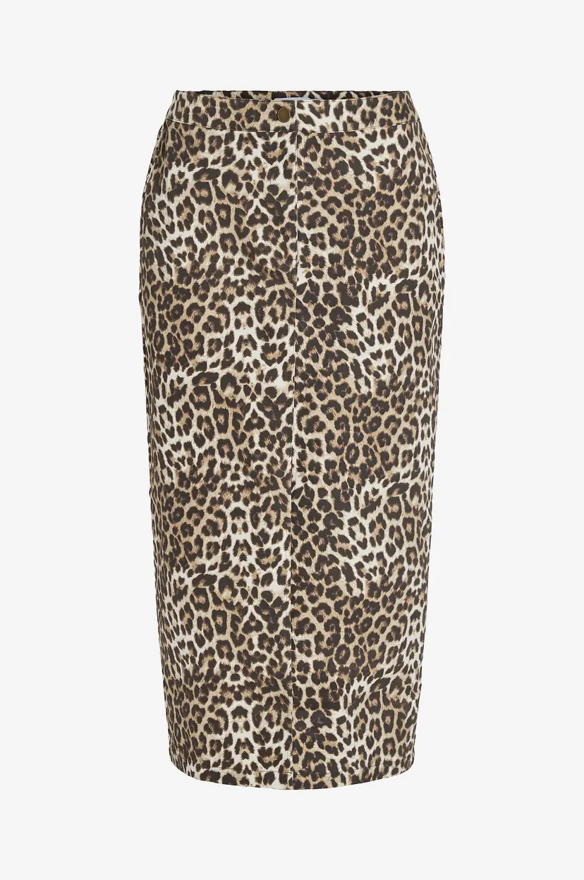 Vila Skjørt viLeonor HW Midi Leo Denim Skirt - Brun