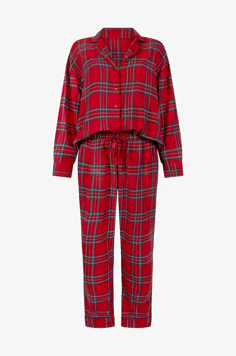 Hunkemöller Pysjsett Pj Ls Flannel Twill Check - Rød