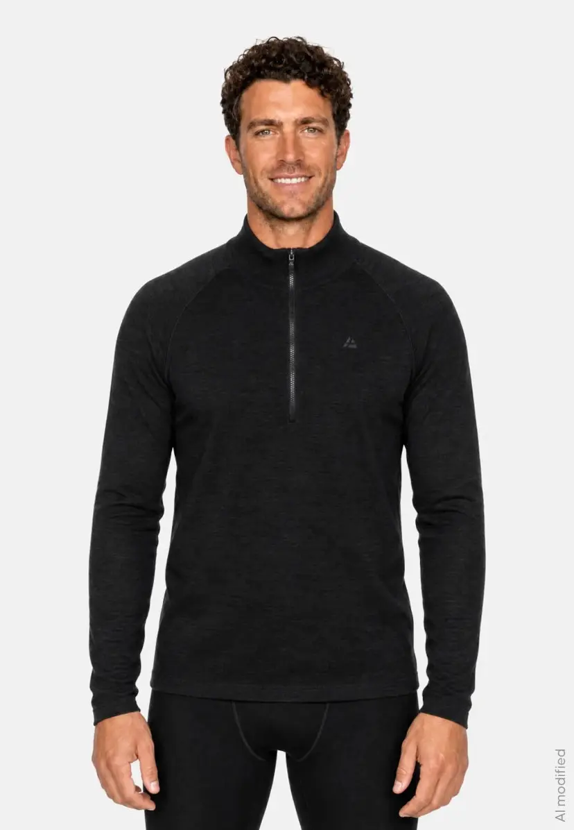DANISH ENDURANCE EXTREME MERINO HALVLYN ZIP TRØJE fra DANISH ENDURANCE, Sort, S, Ekstrem varm og fugtbestandig merinotrøje til kolde dage udendørs