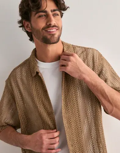 Woodbird Woodbird WBWang Lace Shirt Mønstrete skjorter Brun