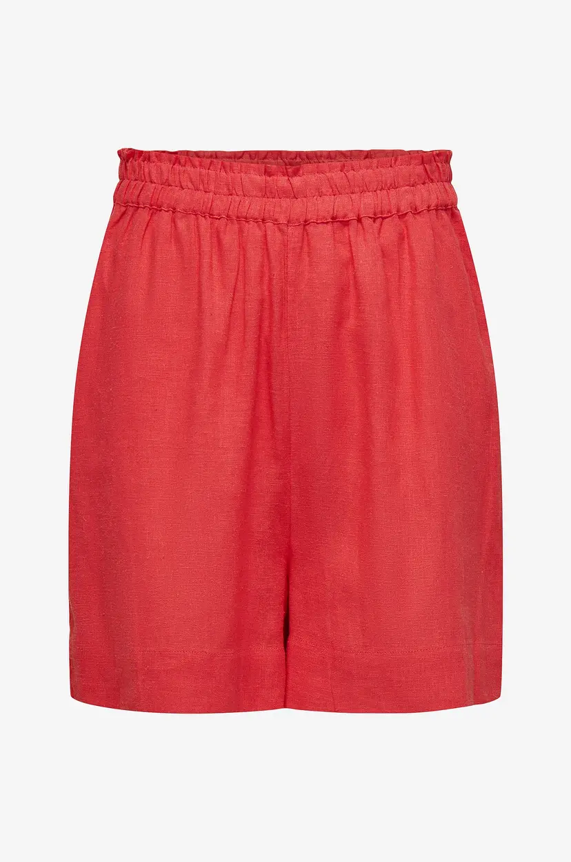 ONLY Shorts onlTokyo HW Linen Blend Shorts - Rød