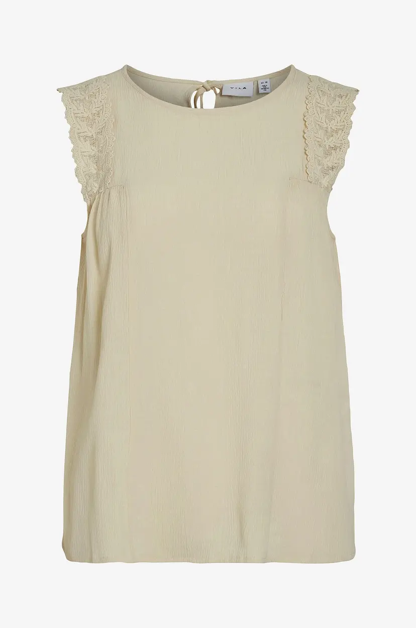 Vila Bluse viPernillu O-neck Top - Beige