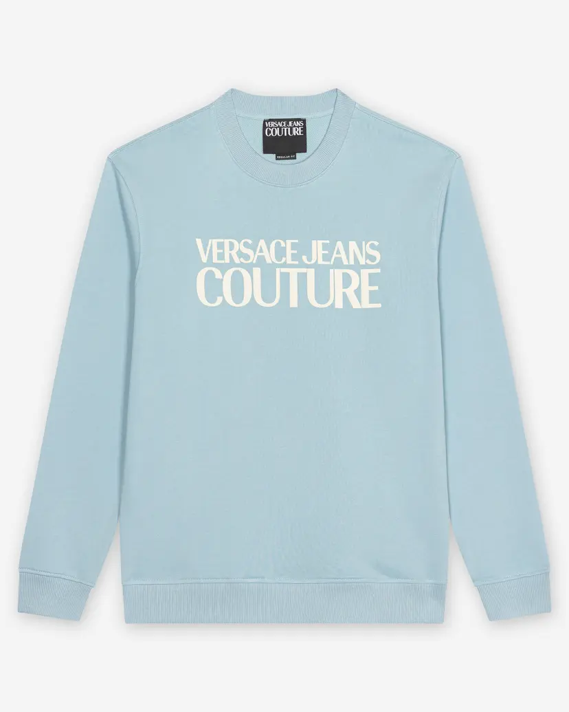 Versace Jeans Couture Versace Jeans Couture Logo Rubber Blue Sweater
