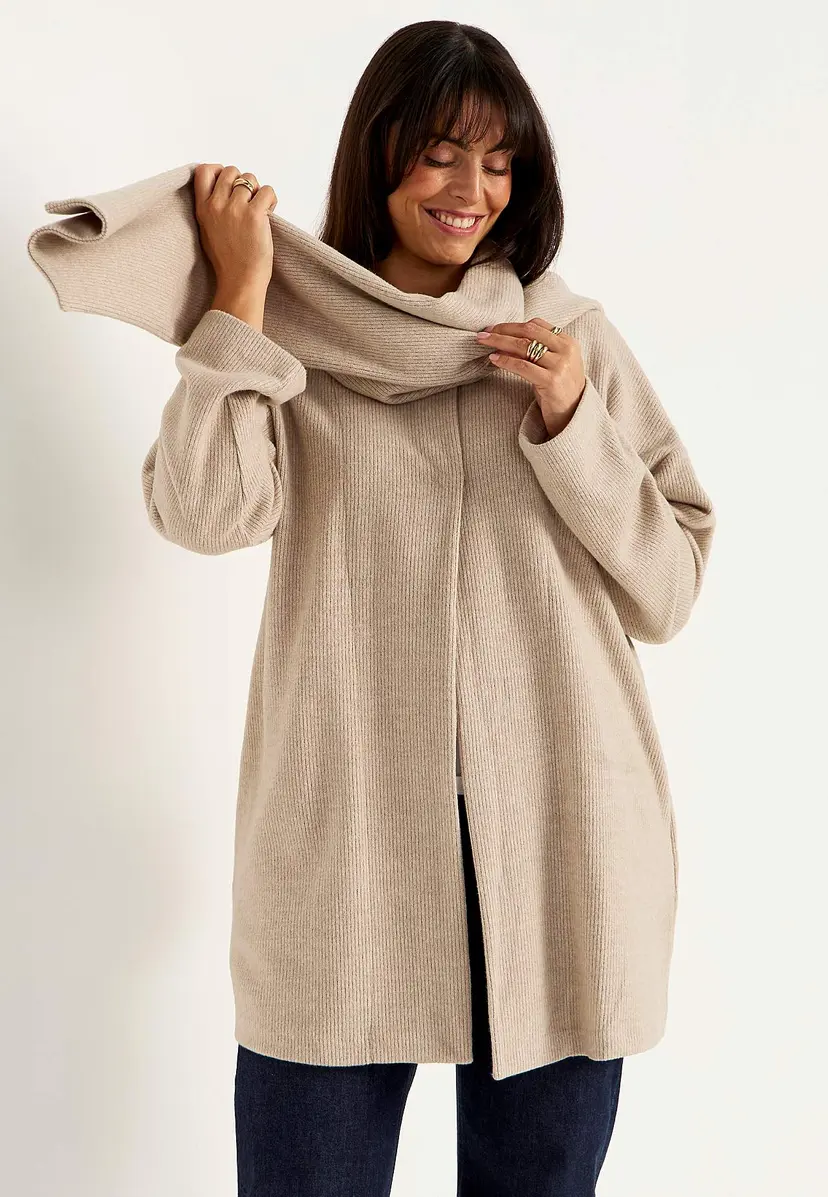 Cellbes of Sweden Supermyk cardigan med avtakbart skjerf
