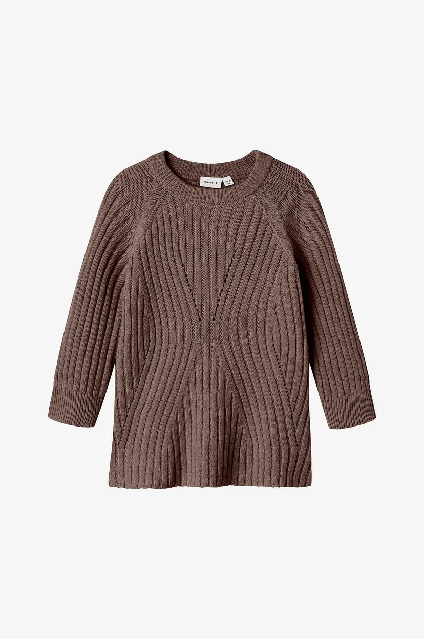 NAME IT Kjole nmfRikine LS Knit - Brun