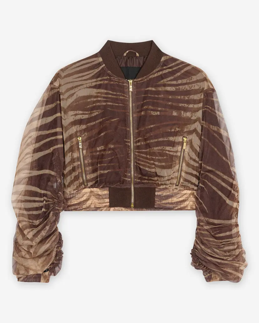 Just Cavalli Just Cavalli Printed Tulle Brown Jacket