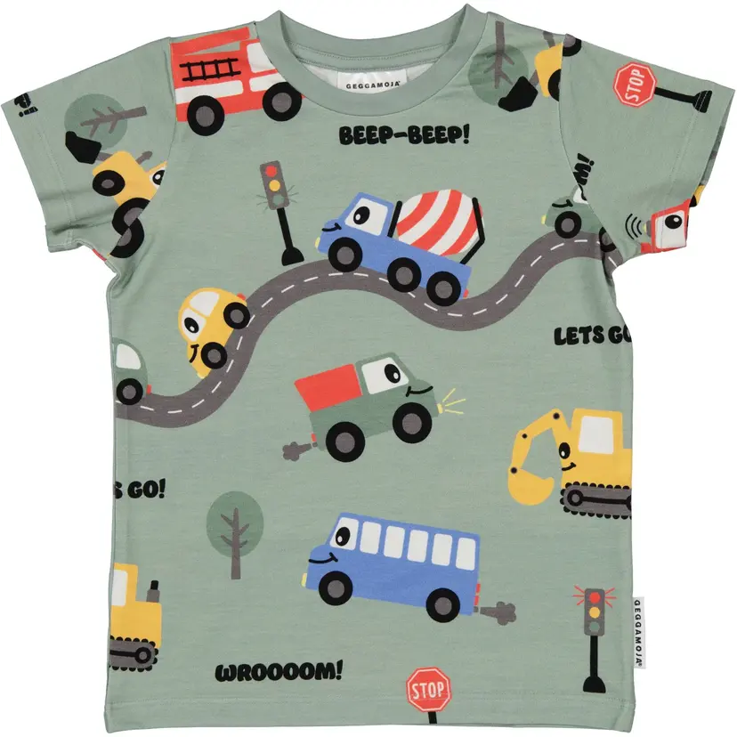 Geggamoja T-shirt Bambu Traktor Grön - 146/152