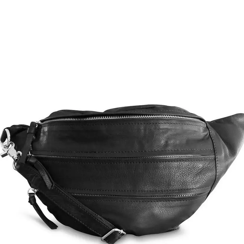 Octopus Denmark Style Feliz i sort. Superfed unisex oversized bumbag / bæltetaske i fantastisk kvalitetslæder