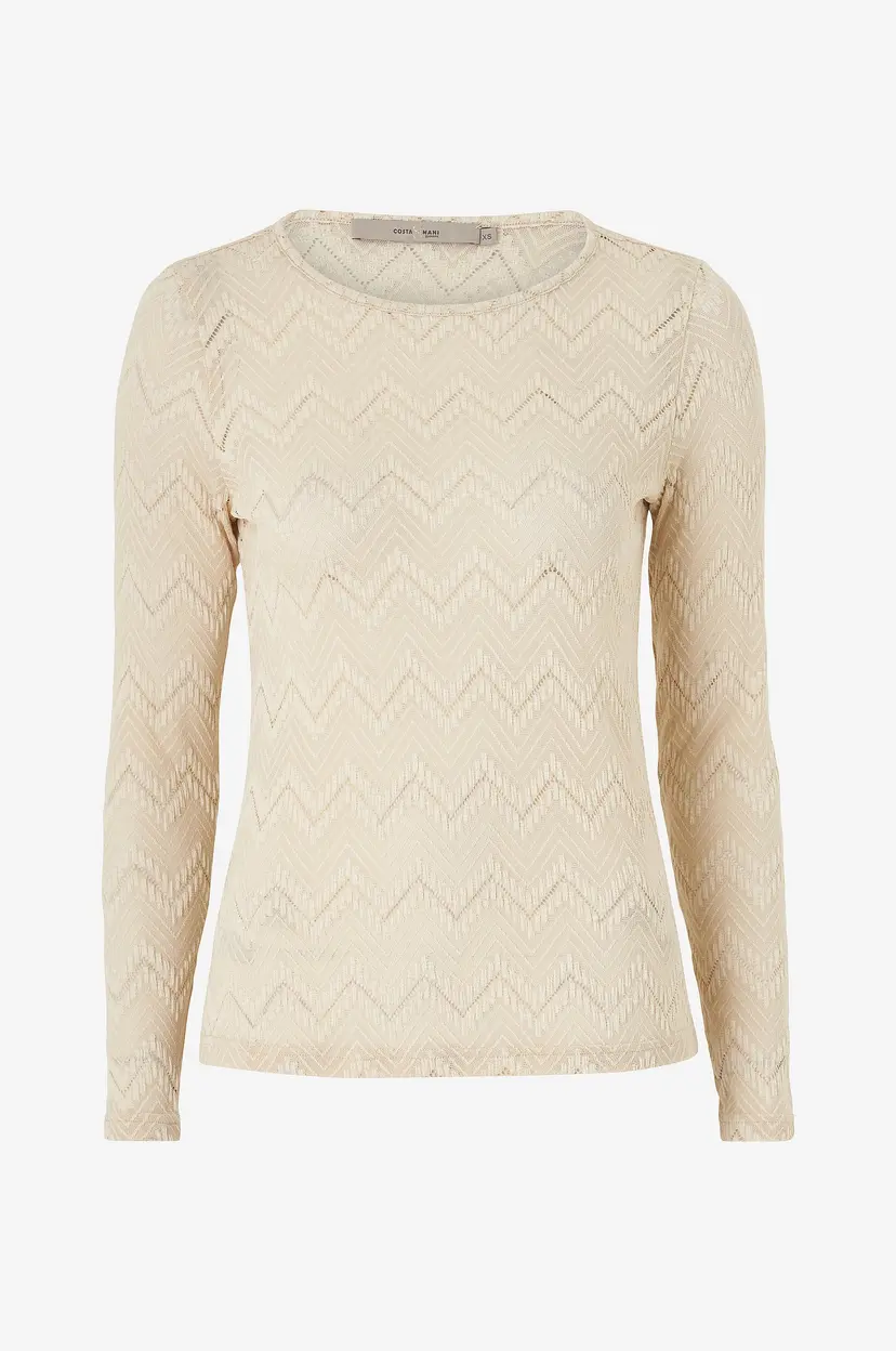 Costamani Topp Zig Zag Blouse - Beige