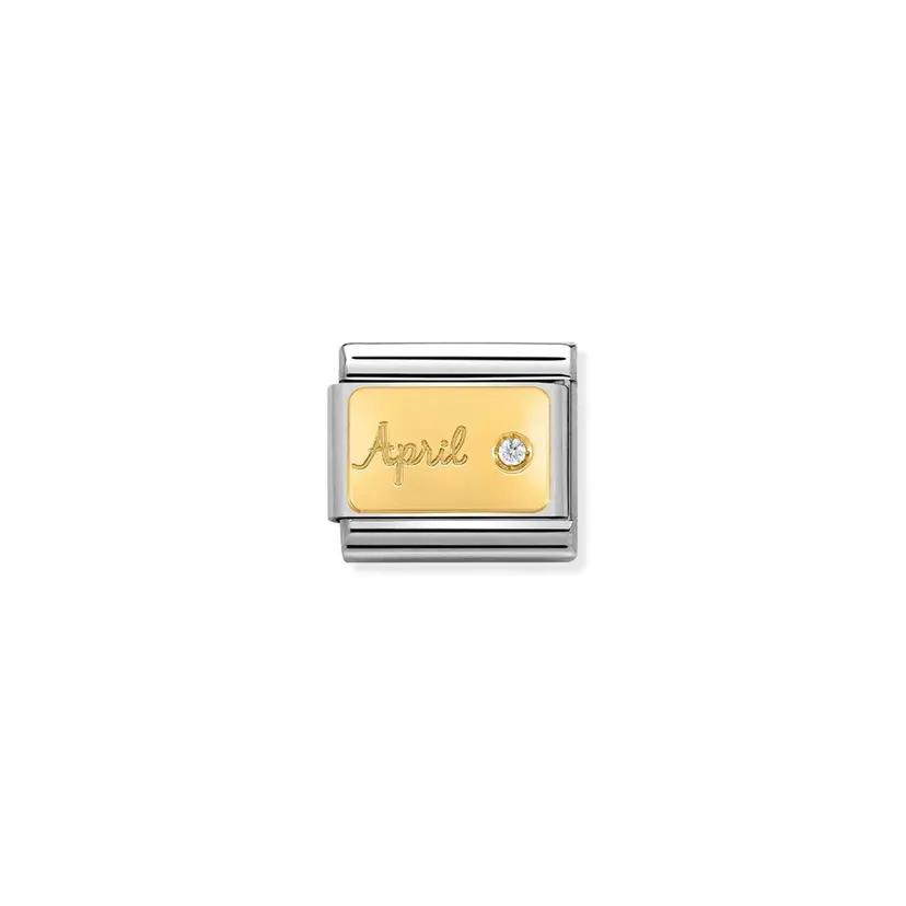 Nomination Month Stone April Diamond Gold