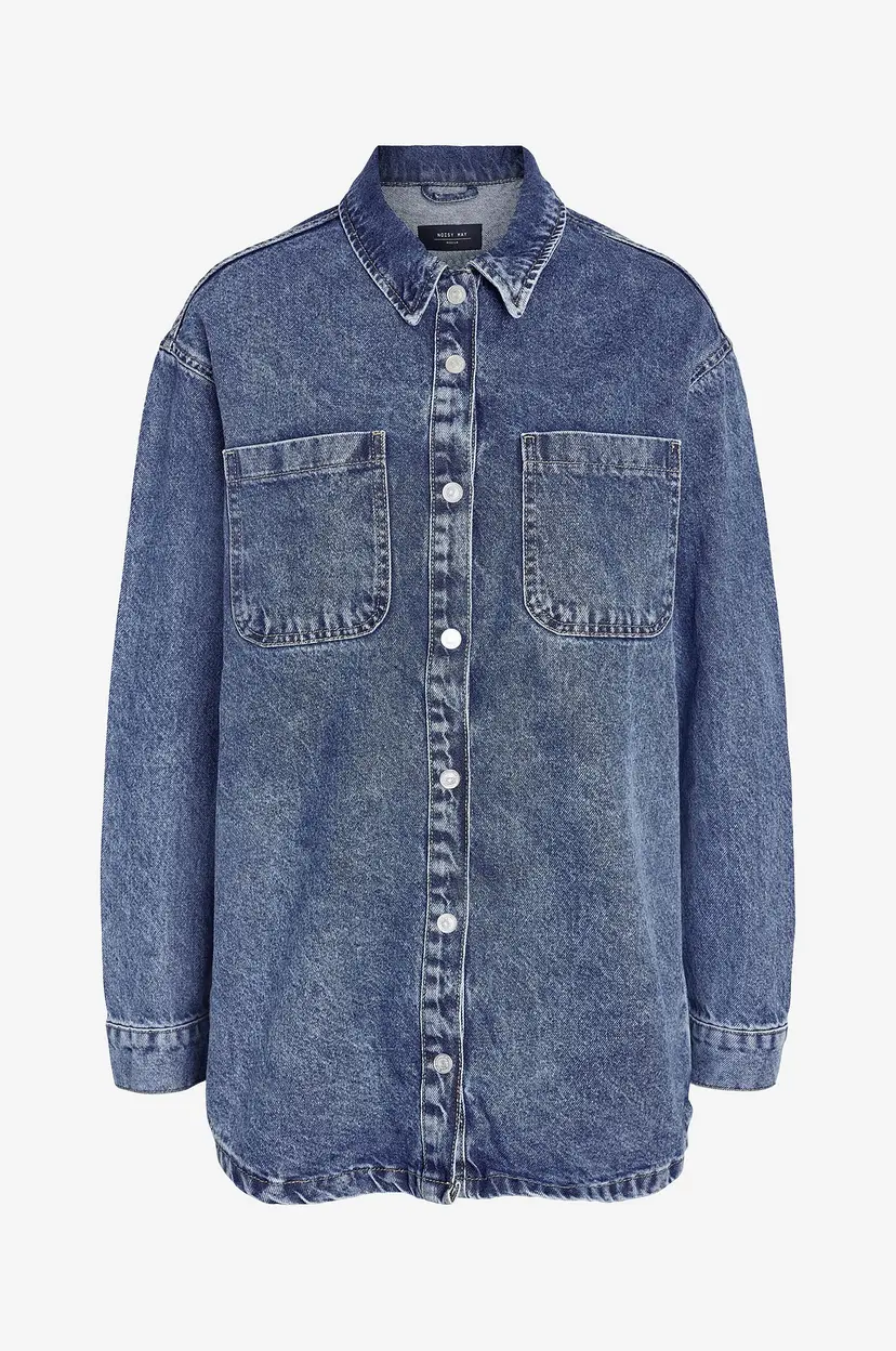 Noisy May Skjortejakke nMalva L/S Denim Shacket Az351mb NO - Blå