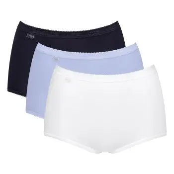 Sloggi Sloggi Truser 3P Basic Plus Maxi Colored Lysblå/Hvit bomull 52 Dame