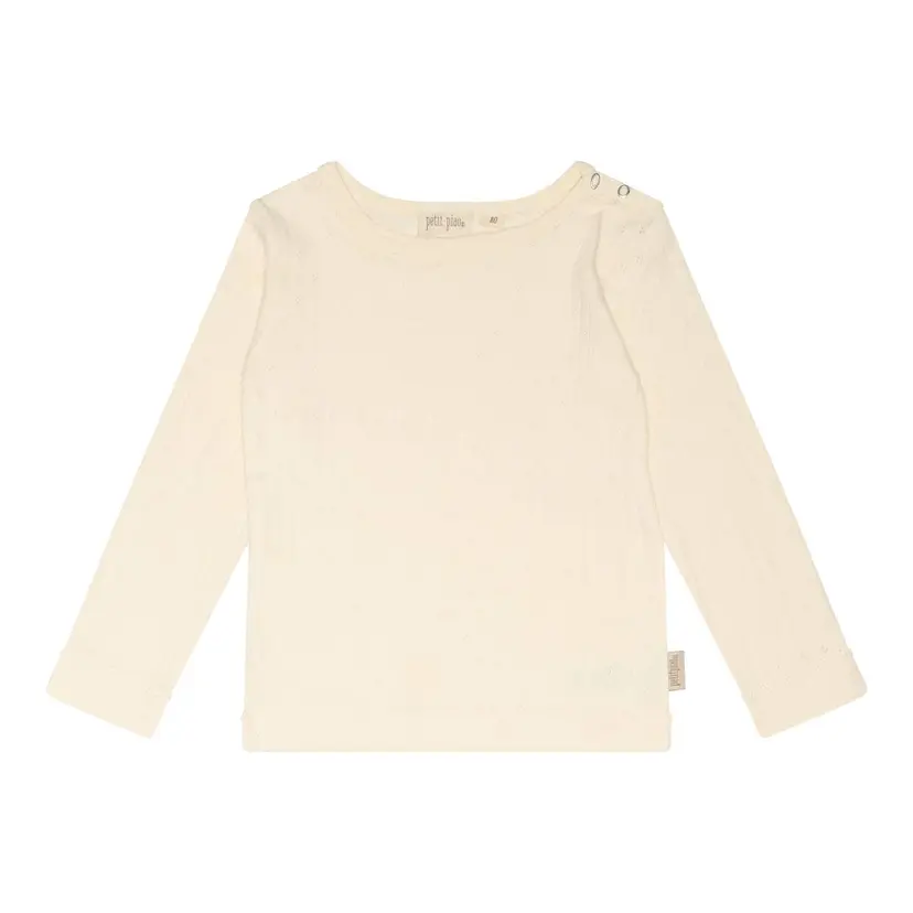 Petit Piao Petit Piao T-shirt Pointelle Eggnogg (92 / 2 år)