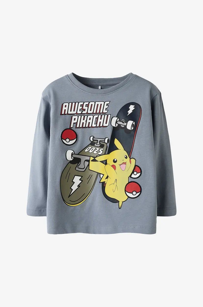 NAME IT T-skjorte nmmStern Pokemon LS Sky - Grå