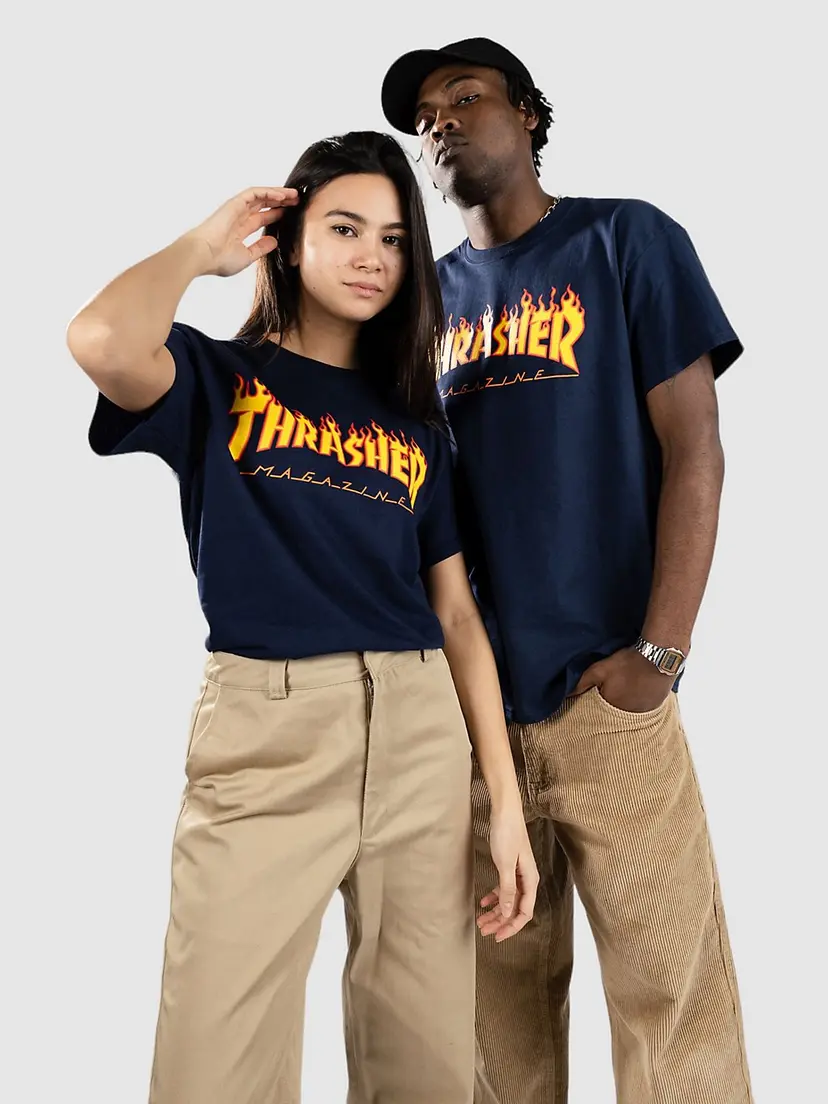 Thrasher Thrasher Flame T-skjorte blå