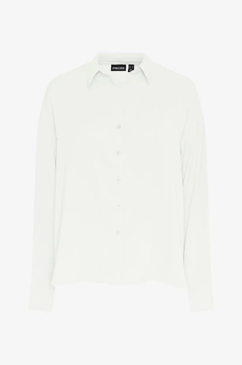 Pieces Skjorte pcFranan LS Shirt - Hvit