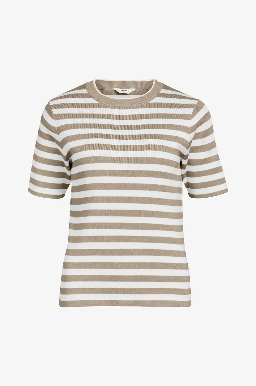 Object Collectors Item Topp objEster S/S New Knit Pullover - Beige