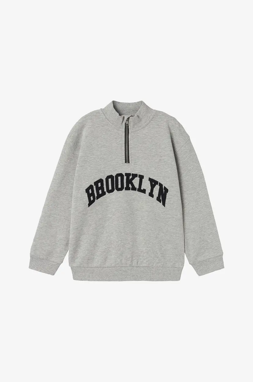 NAME IT Collegegenser nkmStyn LS Nreg Sweat Bru - Grå
