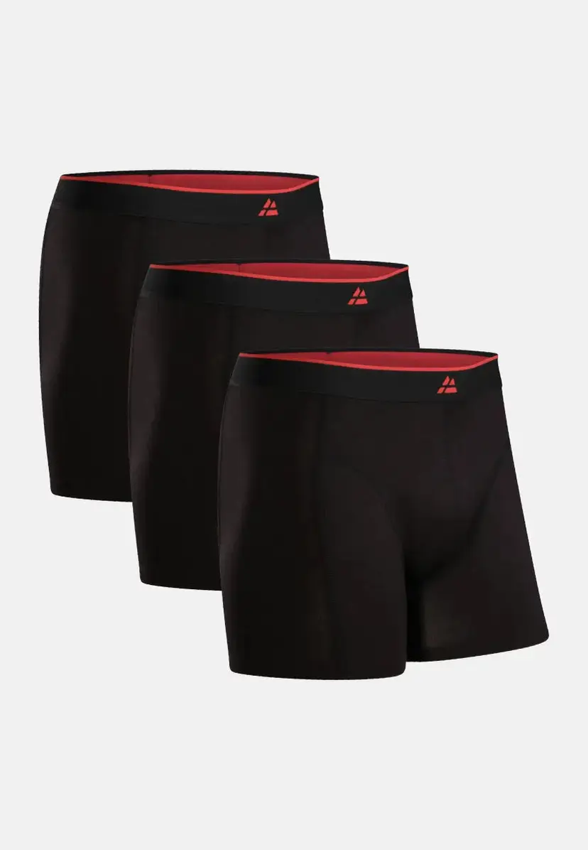 DANISH ENDURANCE DANISH ENDURANCE Bambu Boxershorts, Sort/Rød, 4XL