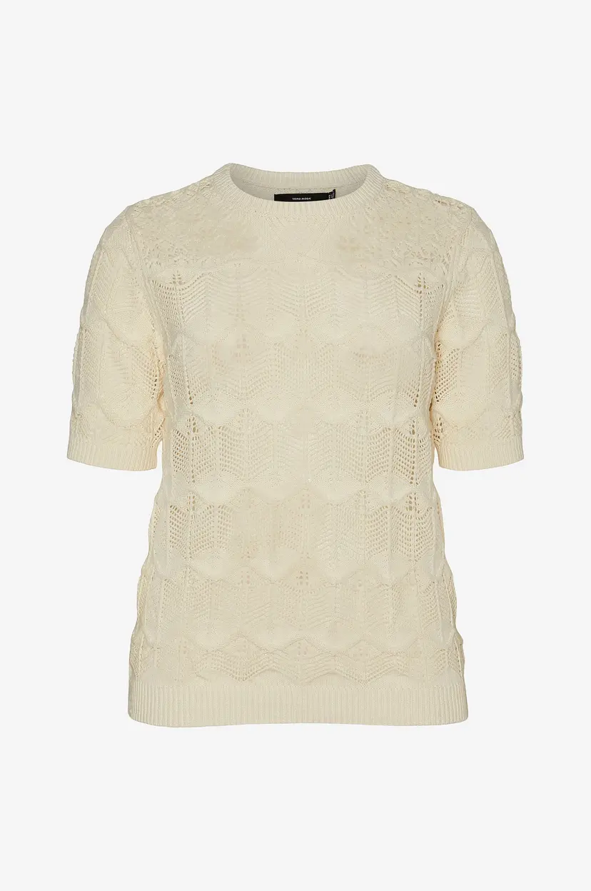 Vero Moda Curve Topp vmcAlexia 2/4 O-neck Short Pullover - Beige