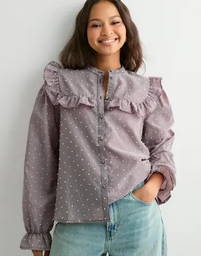 Pieces Pieces - Lilla - Pcjennya Ls Shirt Wvn