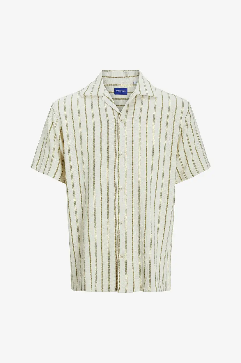 Jack & Jones Skjorte jorCoba Stripe Resort Shirt SS SN - Grønn