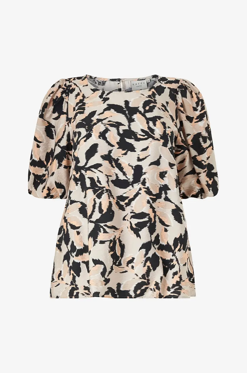 KAFFE Curve Topp kcPaca Blouse - Beige