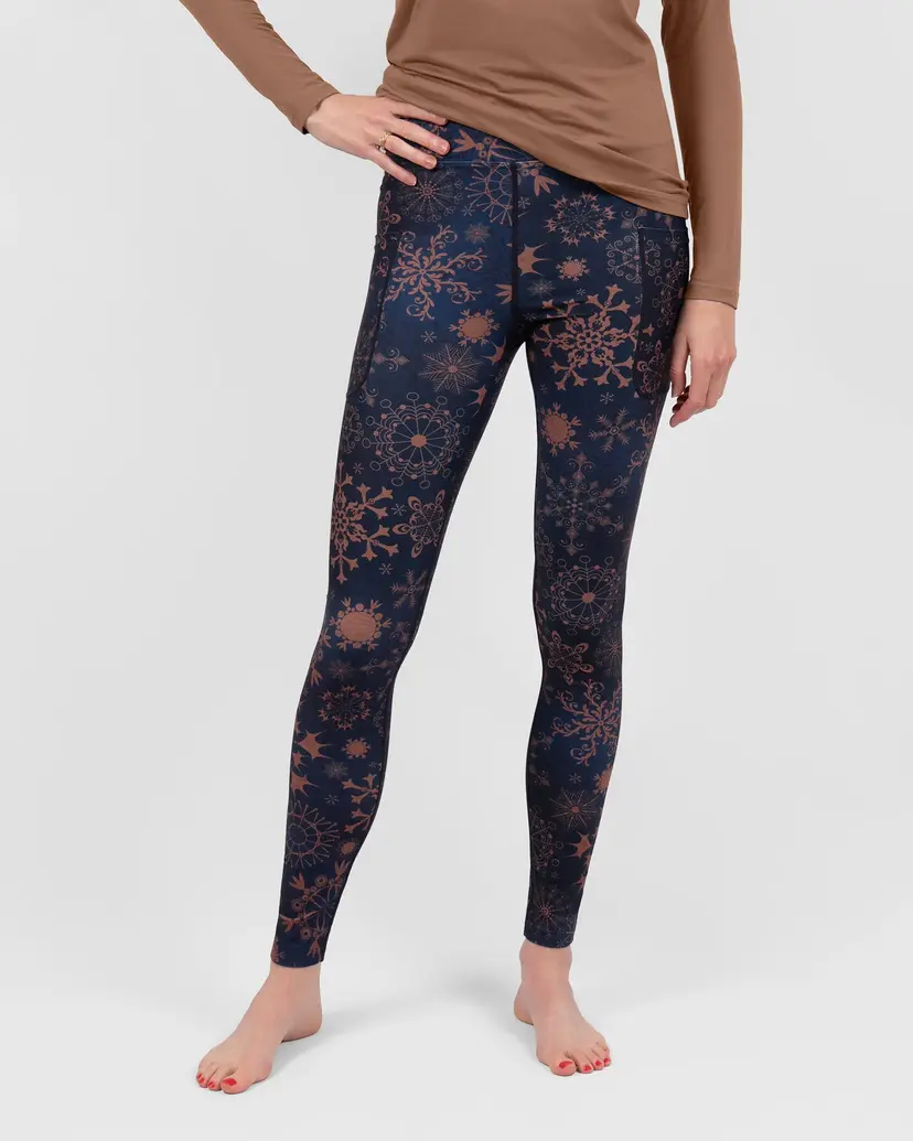 Huabo Signature Deep Blue Royal Snow Leggings