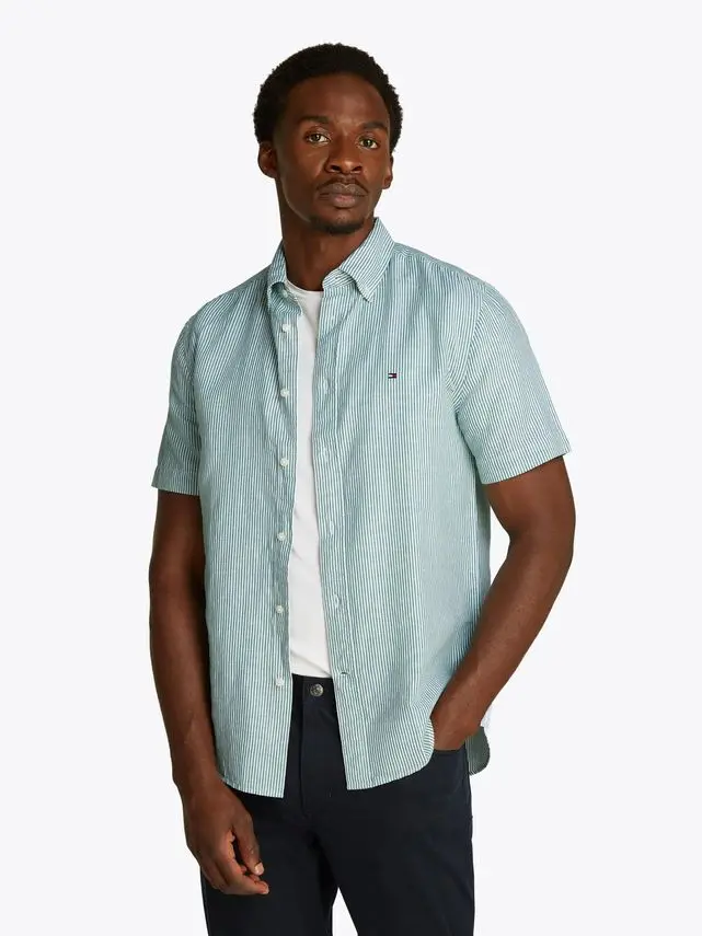 Tommy Hilfiger COTTON LINEN ESS STP RF SS SHIRT