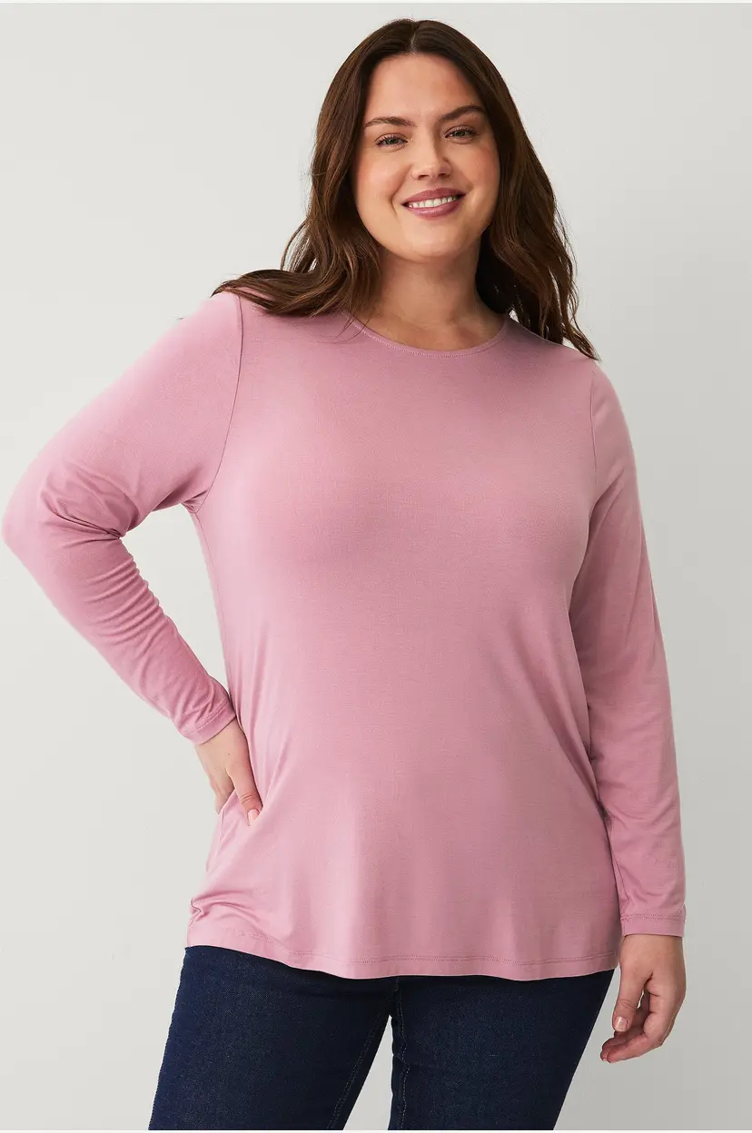 Ellos Plus collection Soft topp med langt erme - Rosa