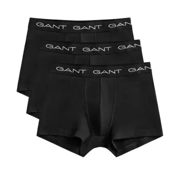 GANT Gant 3P Basic Cotton Trunks Svart bomull Small Herre