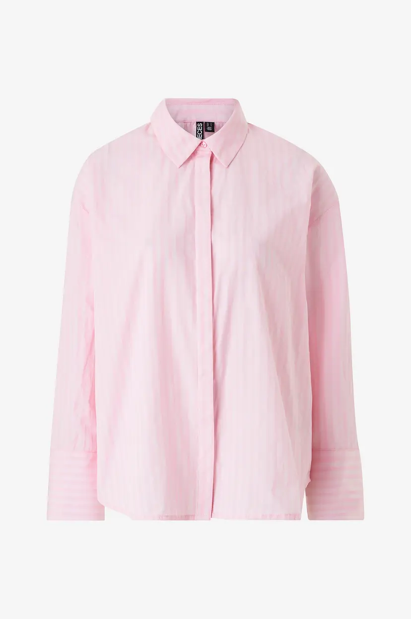 Pieces Skjorte pcSage LS Loose Shirt D2d - Rosa