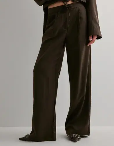 Pieces Pieces - Brun - Pcfalka Mw Pinstriped Tie Pants D2D