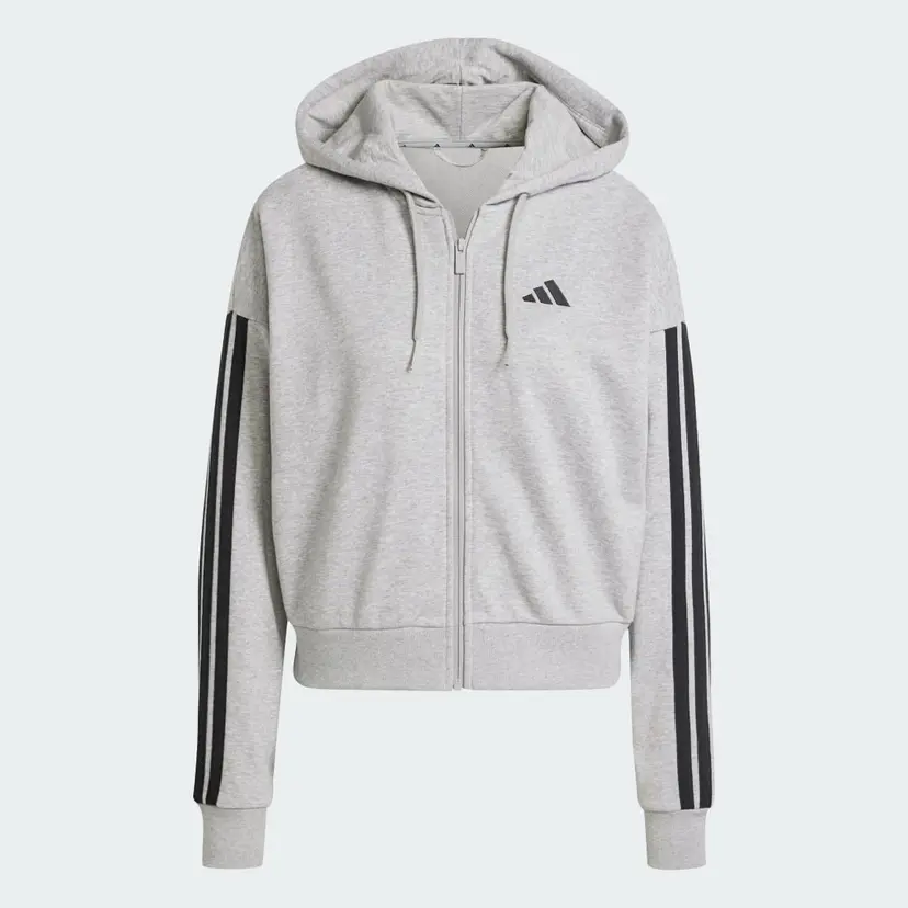 Adidas Essentials 3-Stripes French Terry Full-Zip Hettegenser
