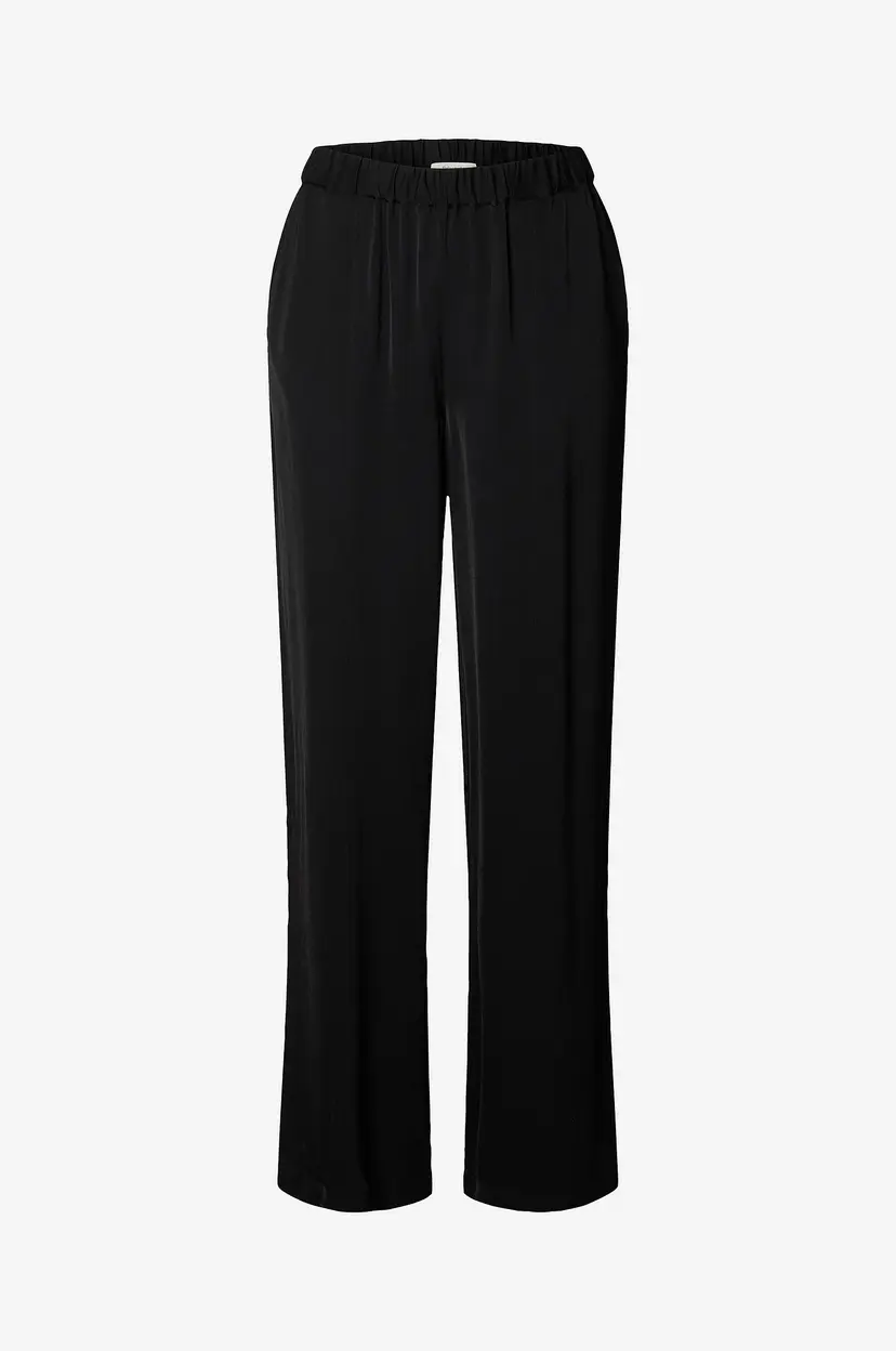 Selected Women Bukser Slwsoler Mw Long Pant - Svart