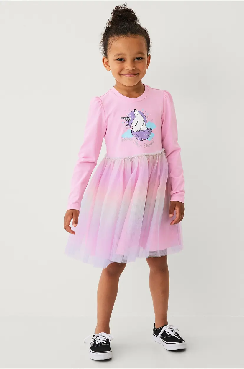 Ellos Collection Tyllkjole i jersey - Rosa