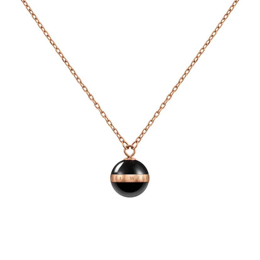 Daniel Wellington Rose Gold Necklace Aspiration Black | DW
