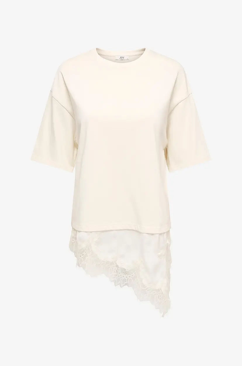 JDY Topp Jdyalma 2/4 Lace Detail T-Shirt Jrs - Hvit