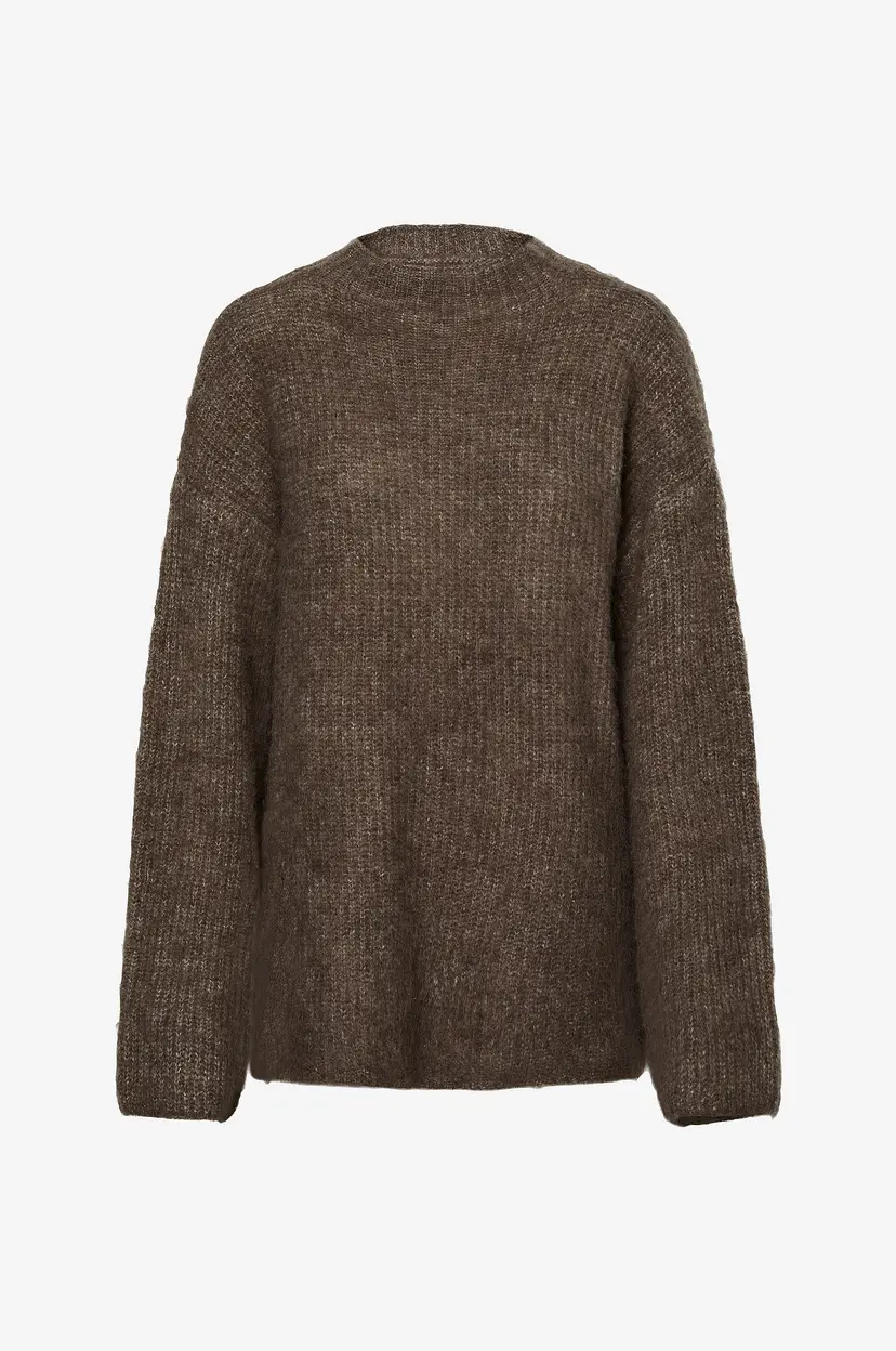 Pieces Genser pcMala LS Highneck Knit - Brun