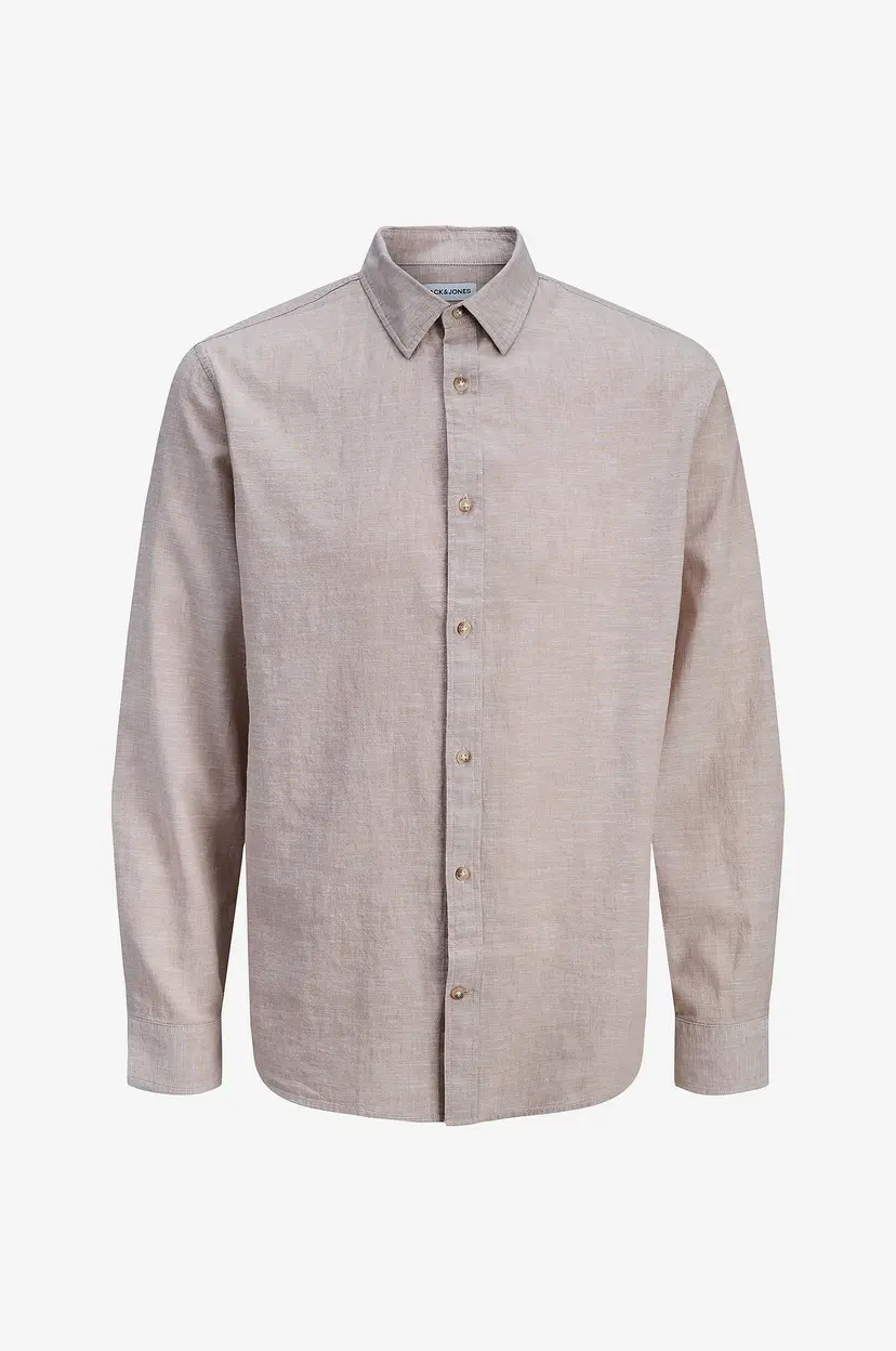 Jack & Jones Skjorte jjeSummer Linen Blend Shirt L/S SN - Beige