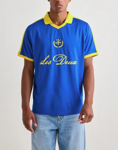 Les Deux Les Deux Sweden Football Jersey Kortermet poloskjorte Blå