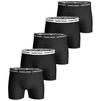 Björn Borg Björn Borg 5P Essential Shorts Solids Svart bomull X-Small Herre