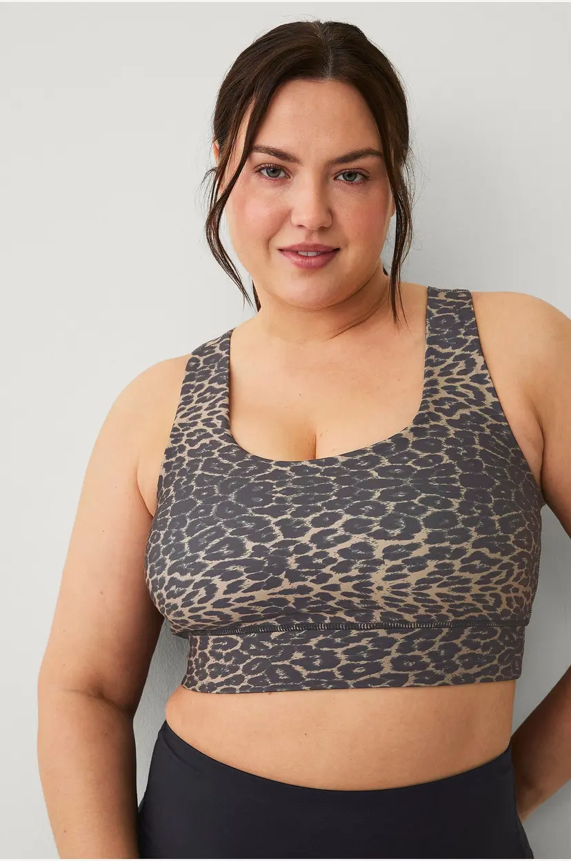 Zizzi Sports-BH aJoy Racerback Sports Bra - Brun