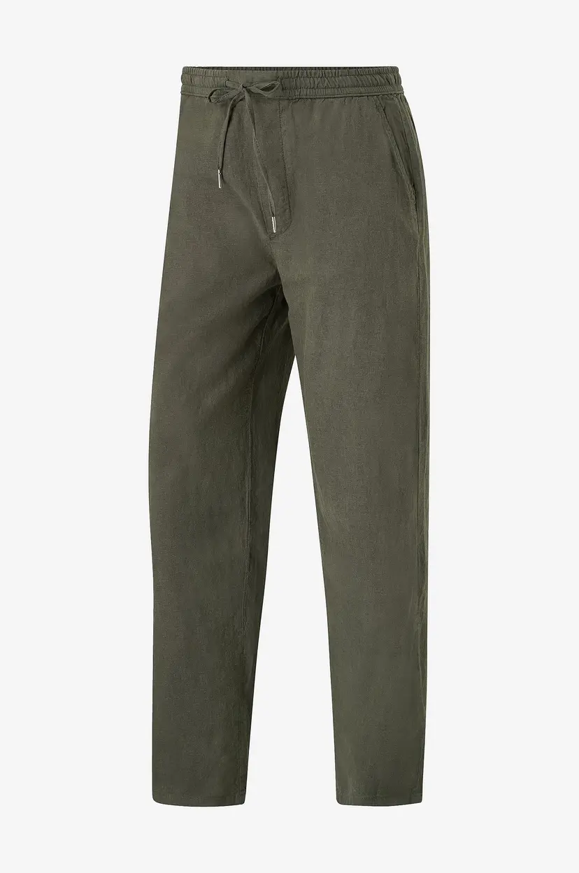 Lindbergh Linbukser Linen Wide Fit Pants - Grønn