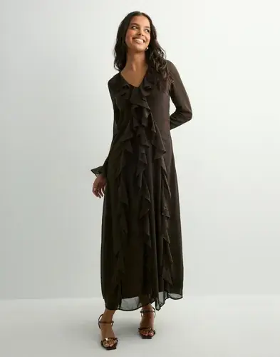 Vero Moda Vero Moda - Brun - Vmholly Ls Flounce Ankle Dress Wvn