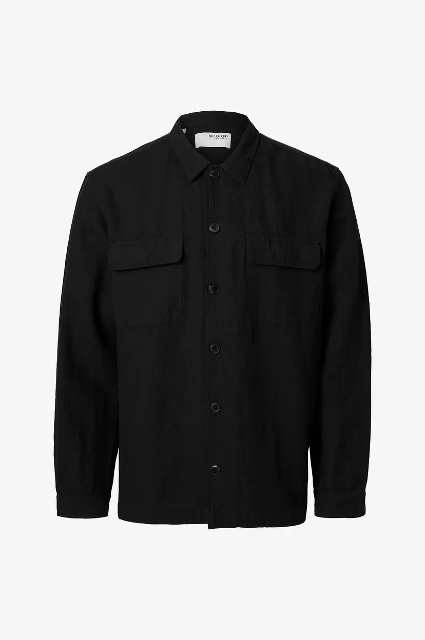 Selected Men Overtreksskjorte Slh-Leroy Sun Overshirt LS - Svart