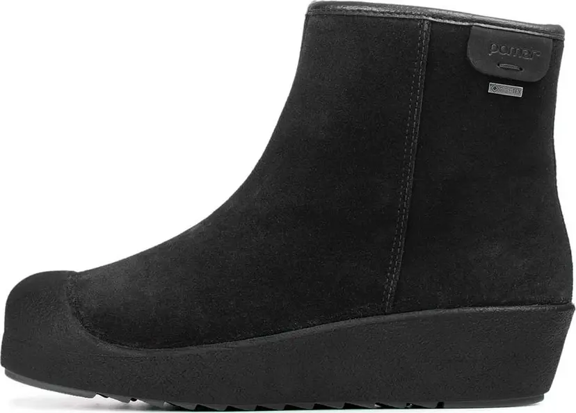 Pomar Pomar Women's Kallio GORE-TEX Ankle Boot Black Suede(fur L) Curling